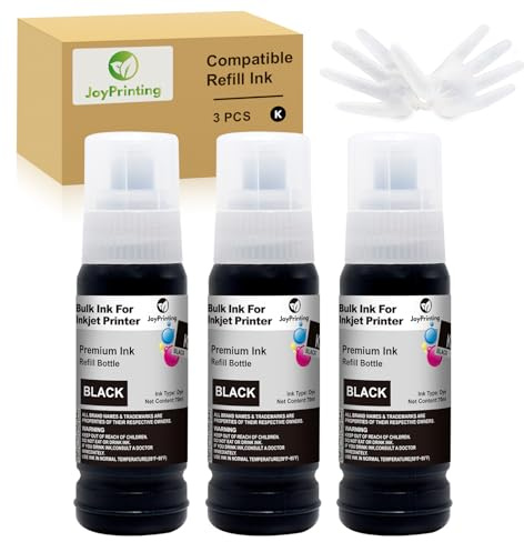 JoyPrinting E104 Tinte Kompatibel für Epson T104 Schwarz Tintenflasche Multipack für Ecotank ET-2820 ET-2710 ET-2720 ET-2815 ET-2810 ET-2826 ET-1810 ET‑2711 ET-2712 ET-2715 ET-2714 ET-2721 ET-2726