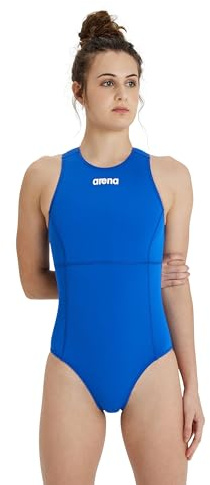 ARENA Women’s Water Polo Swimsuit Training and Game One Piece Bathing Suit Water Sports Pool Accessories for Players, Royal/White, US Size 32