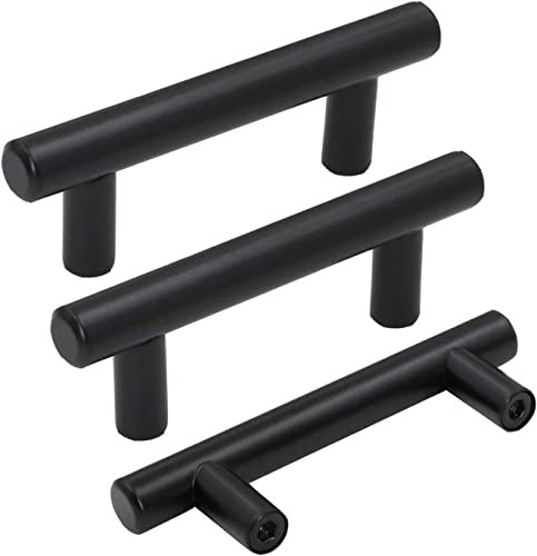 goldenwarm 15 Stück Möbelgriffe Schwarz 64mm Schrankgriffe Schwarz Griffe für Küchenschränke Türgriffe Küche Möbelgriffe Edelstahl Küchengriffe Schwarz Griffe Möbel Schwarz