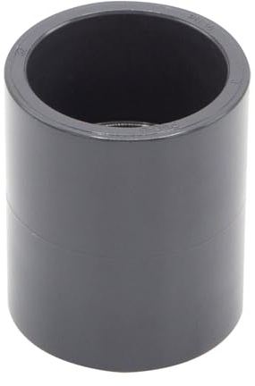 Baumaxxe PVC Fitting Klebemuffe 32mm Rohrverbinder - 16 Bar - bm036 | 1 Zoll PVC Fitting, 2x Klebemuffe und Anschlagfuge, zum Verkleben mit PVC Rohr 32mm, Pool Zubehör für Poolverohrung 32mm