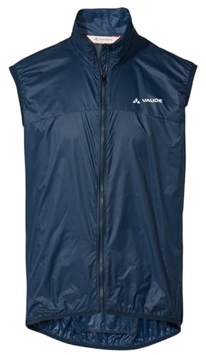 VAUDE Fahrradweste Matera Air Vest - ultraleichte Windweste Radsport Herren, wasserabweisende Weste Rennrad Herren, winddichte Sportweste reflektierend - dark sea, L