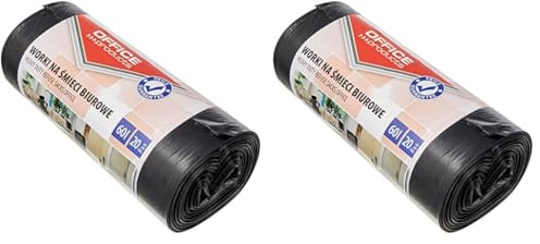 Office Products 22021229-05 Müllbeutel 60 L - 20 Stück LDPE| Müllsäcke Mülltüte Abfallsäcke Mülltüte für Den Hausmüll für das Büro| Farbe: Schwarz | Foliendicke: 20 μm (Packung mit 2)