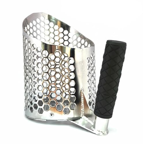 EMPOTEC Sand Scoop SE-3 Setaccio in Acciaio Inox per Ricerche in Sabbia Mare Bagnasciuga Pala Traforata Ideale per Ritrovamenti con Metal Detector Ottima Qualità