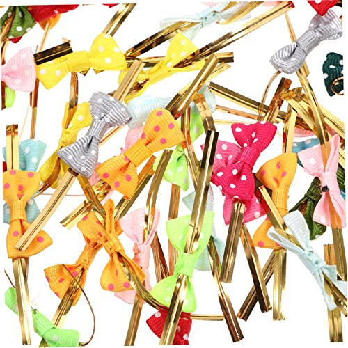 COHEALI 100 Stück Wiederverwendbare Twist Tie Bögen Für Geschenkverpackungen Hochzeitsdekoration Lutscher Verschlussbänder Polyester Bunte Farben Für Partygeschenke Süßigkeiten