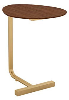 Nachttische Beistelltisch aus Holz, ovaler Couchtisch, C-förmiger Büro-Schreibtisch, Zuhause, Sofa, Seite, Wohnzimmer, Schlafzimmer, Nachttisch, 44,5 x 30 x 61 cm, Korbtisch (Farbe: #3, Größe: 44,5 x