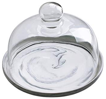 CVNIMV Dome Cake Stand Marble Pattern Cake Display Plate, Home Fruit Desserts Tasting Plate Dust-Proof Glass Dome Salad Pizza Dome Ceramic Tray,Cake/Dessert