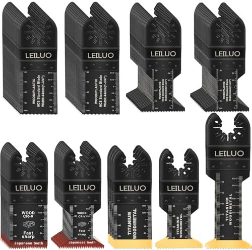LEILUO 96 Pcs Multi Tool Accessories Kits for Wood Nails Drywall Cutting Universal Oscillating Saw Attachments Accessories with Storage Bag Compatible with DeWalt Makita Dremel and More