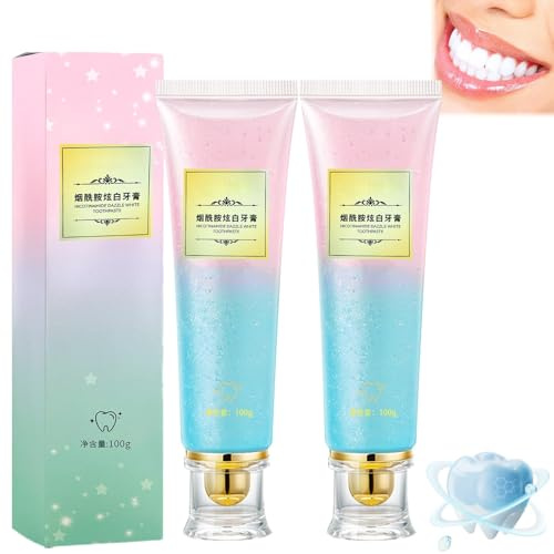 2 Stück Niacinamide Whitening Zahnpasta, Whitening Toothpaste - 100g | Zahnpasta Weisse Zähne Tooth Mousse für weißere Zähne und frischen Atem
