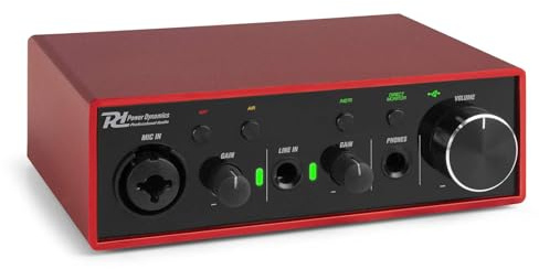 Power Dynamics PDX11 USB Audio Interface für Streamer, Podcaster – Profi Audio Mixer, – XLR Interface mit Mikrofonvorverstärker, Air-Modus & +48V Phantomspeisung - Aufnahmegerät Musik für Tonstudio