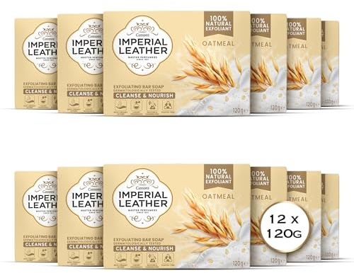 Imperial Leather Oatmeal Exfoliating Bar Soap, Bulk Buy, Pack 12 x 120g