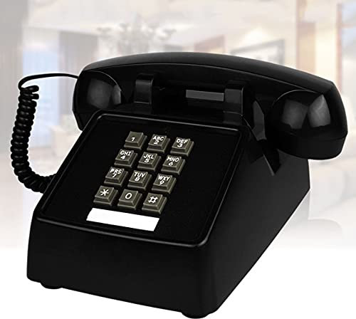 Decorative Telephones Desk Phone, Retro Phone, Old Style Desktop Landline Phone for Home, Hotel, Office and School, Beige, Black, Red