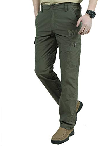 Pantaloni da trekking da uomo, ad asciugatura rapida, leggeri, elasticizzati, impermeabili, estivi, per lavoro, viaggi, con tasche multiple