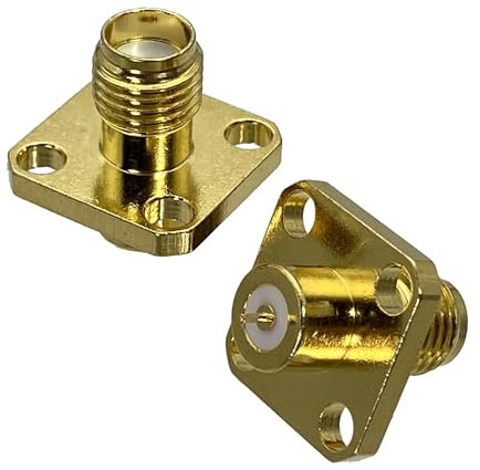 KEBLIN 2-teiliger Steckverbinder SMA-Buchse 4-Loch-Flansch-Lötplattenmontage RF-Adapter Koaxial