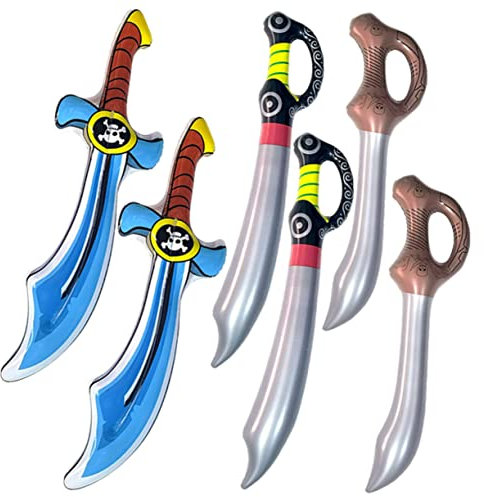 JOINPAYA 6stücke Aufblasbares Spielzeug Für Junge Mädchen Piratenschwert Cosplay Requisite Mottoparty Geburtstagsgeschenk Rollenspiel Toy