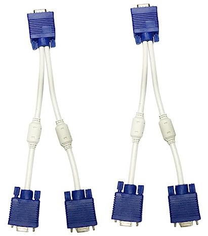 SHINEOFI Adaptador Cable Divisor de Vídeo Vga 2piezas Cable Grueso y Cobre para Duplicación de Pantalla en Monitor Doble Portátil