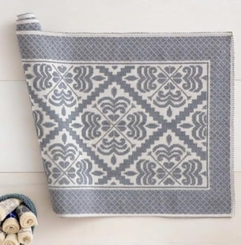 Generico Tappeto Sardo Art. Giglio Linea Oro Artigianale con Certificazione Oeko-Tex – Stile Tradizionale ed Ecologico – Lavabile e Resistente (Grigio, 80x150)