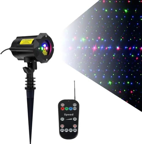 PIDAN TECH RGB Luciérnaga Luz Exterior Jardín Proyector Navidad Decorativo Luz, Exterior Impermeable Interior Patio Jardín Paisaje Decoración Halloween Fiesta Vacaciones