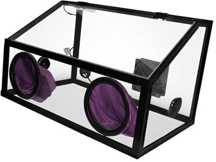 MotiveTech Acrylic Dust Cover with Light and Fan for Grinders. Clear Acrylic Cover for Grinder Accessories.