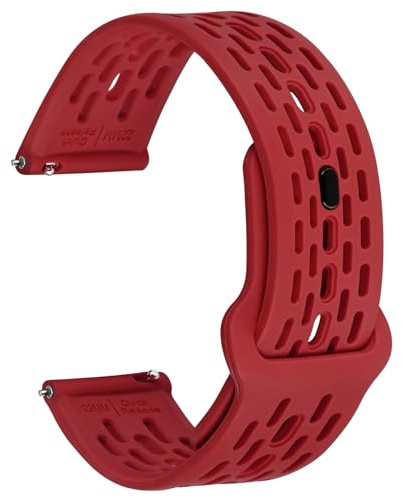 WOCCI Atmungsaktive Hohl Silikon Uhrenarmband, Komfortables Ersatzband für Herren und Damen, Schnellverschluss, 18mm 19mm 20mm 21mm 22mm