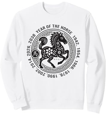 Nouvel an Chinois 2026 Année du Cheval de feu Signe du Zodiaque Sweatshirt