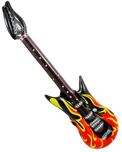 DVOFU Inflatable 95cm Rock Guitar Inflatable Musical Instruments Balloons Novelty Party Props Fancy Dress Accessory for Themed Parties