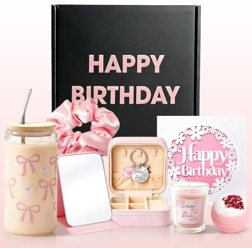 Geburtstagsgeschenk für Frauen Mädchen - Schönes Geschenkset Mädchen | Personalisierte Geschenke mit Geburtstagskerzen für Beste Freundin, Schwester, Teenager – Geschenkidee Frauen