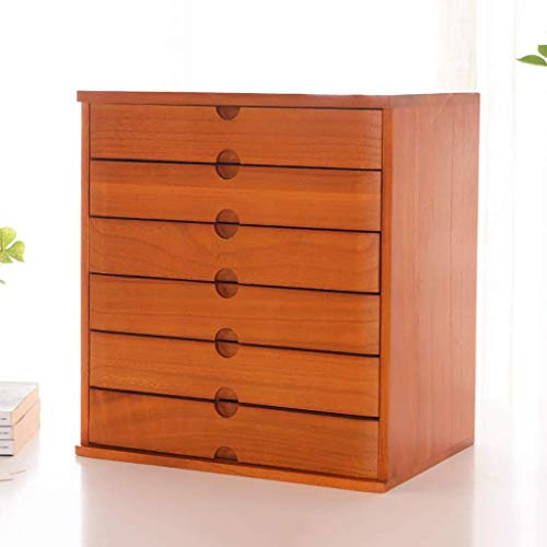 Classeur multifonction en bois massif 6 couches A4, organiseur de bureau élégant pour une gestion efficace des fichiers de bureau et des articles divers