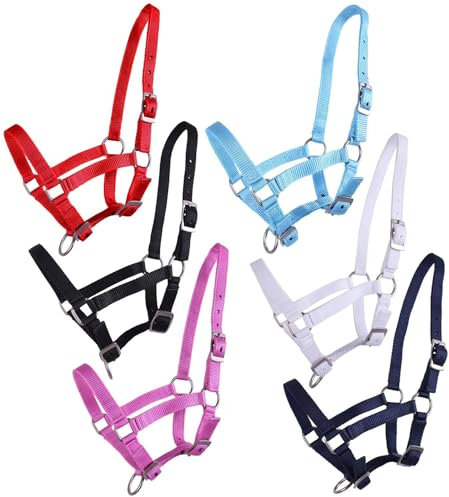 NETPROSHOP Fohlenhalfter 3-Fach verstellbar Halfter für Fohlen Falabella Shetty Pony Full, Groesse:Fohlen Shetty, Farbe:Rosa