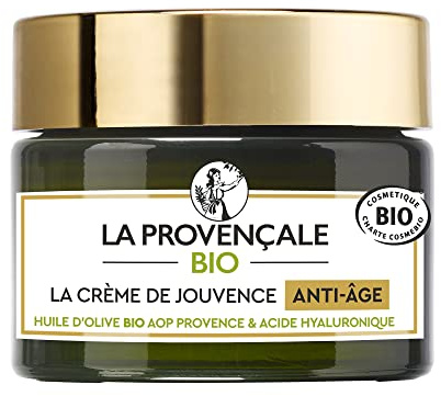 La Provençale Oleo-Jeunesse - Crème Booster d'Hydratation Anti-âge Certifiée Bio - Omégas d'huile d'Olive verte & Acide hyaluronique - Tous types de peaux - Efficacité Prouvée - 50 ml