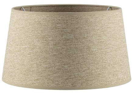 Home Sweet Home Stoff Lampenschirm - D.35/30 x H.19 cm - Taupe - E27 - für Stehlampe & Hängelampe