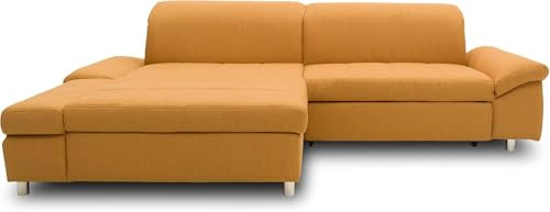 DOMO. collection Ecksofa Mika, Couch in L-Form, Polsterecke, Longchair Links, 260 x 178 x 80 cm (BxTxH), gelb