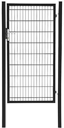 Gartentür Grün Anthrazit Gartentor Zauntür Metall Hoftür Gartenpforte Gartenzaun, Farbe:Anthrazit, Höhe:1 x 1.8 m