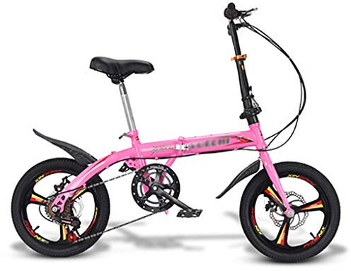 16 Zoll Faltrad Erwachsene Leichtes Outroad-Mountainbike mit Doppelscheibenbremsen, Tragbares City Mini-Kompaktfahrrad Student Ride Bike für Männer Frauen Kinder