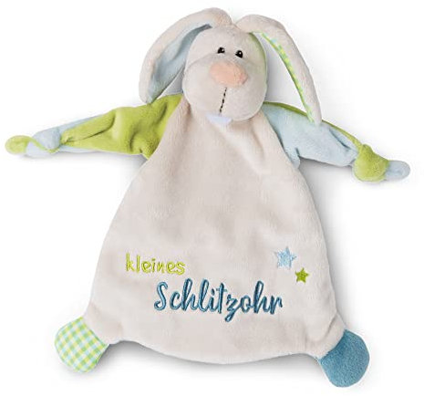 NICI Schmusetuch Hase Kleines Schlitzohr 25x25 cm – Schnuffeltuch ab 0+ Monaten – Kuscheltuch für Babys & Kleinkinder – Baby Kuscheltier/Schnuffeltuch – Schmusetuch für Mädchen & Jungen