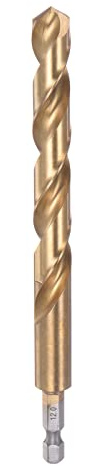 sourcing map 1/4 Hex Tige Foret 12mm Titane Ensemble M35 Haut Vitesse | 150mm L Foret Hélicoïdal Entièrement Rectifiée pour Bois pour Inoxydable Acier, pour Métal, pour Plastique