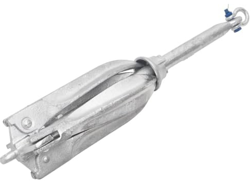 vidaXL Silver Malleable Iron Folding Anchor - Compact, Durable, 4-Claw Design, for Small Boats, Paddle Boards, Kayaks - 68 x 12 x 12 cm, 12 kg
