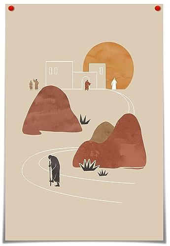 FBKDVC Poster abstrait Prodigue Fils parabole moderne minimaliste Jésus Toile Art mural pour chambre Esthétique Écriture spirituelle Chrétienne Impressions Peinture Décor Cottagecore Chambre 30,5 x