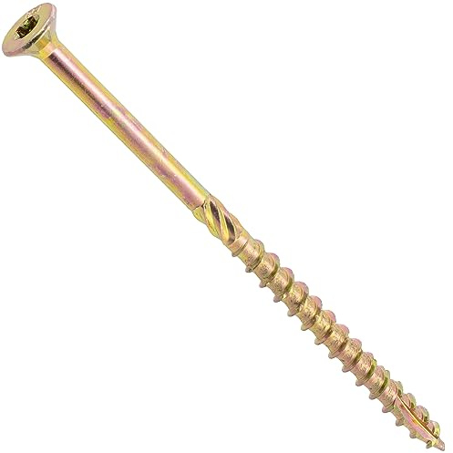 AERZETIX - Juego de 25 Tornillos para Madera Ø8x150mm con Cabeza Fresada - con Huella Estrella T40 - en Acero Galvanizado - Carpintería Contrachapado Aglomerado Melamina Terraza Tablero Viga - C69176