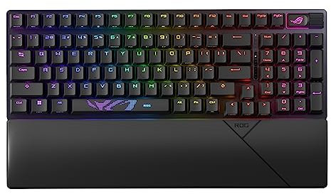 ASUS ROG Strix Scope II 96, Tastiera Meccanica Gaming Wireless, Meccanici Tasti ROG NX, Illuminazione RGB, Bluetooth 5.1 e 2.4GHz, Compatibile con Sistema Operativo Windows 11, Layout Italiano, Nero