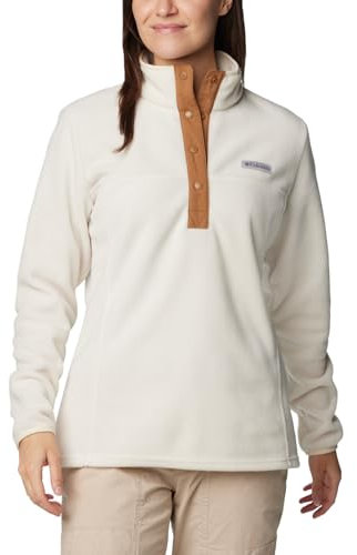 Columbia Benton Springs 1/2 Snap Pull Over 2, Pull Over in pile Donna, Chalk/Camel Brown, XS