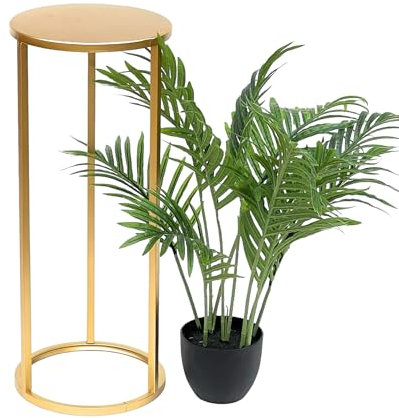 DanDiBo 96510 Tabouret à fleurs rond en métal doré - Table d'appoint - Colonne de fleurs moderne - 60 cm