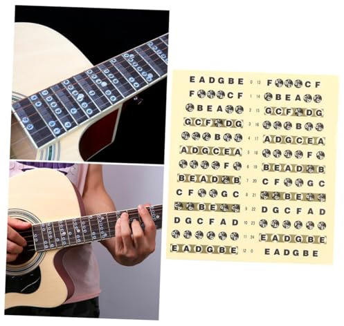Gitarrengriffbrett Notenaufkleber 1 Stück für 6-saiten Gitarren | Papier, Dünner Hintergrundaufkleber, Rückstandsfrei Entfernbar, für Klassik und Akustikgitarre