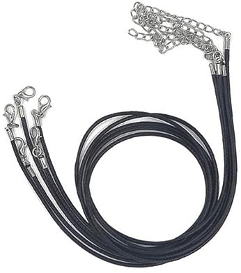 NUOBESTY 10pcs Black Waxed Necklace Cord with Clasp, 1.5mm X 18 Inch, for Necklace Bracelet Jewelry Making, Diy Craft Supplies