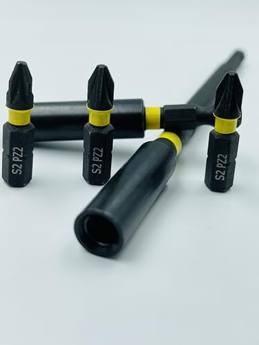 UKDD® Portabrocas de impacto profesional magnético de 60 mm y 150 mm con 3 puntas de impacto PZ2 de 30 mm compatibles con Dewalt, Milwaukee, Makita, Bosch