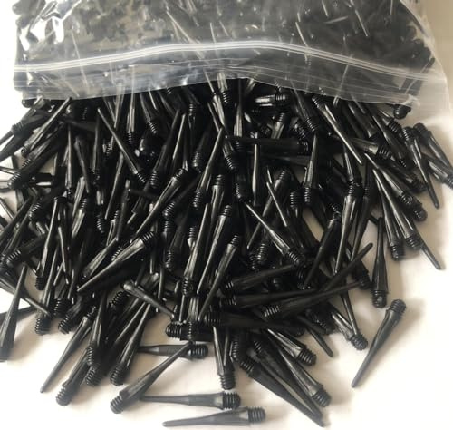 1000 Dartspitzen JCS Profi Dart Spitzen Schwarz 2 BA Konisch Verstärkte Tips