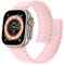Astorgos Bracelet de Montre Magnétique Compatible avec Apple Watch Ultra/Ultra2 49mm/Series 10/9/8/7/6/5/4/3/2/1/SE 42/44/45/46mm,Bracelet en Silicone,Lien Magnétique Fort,Rose