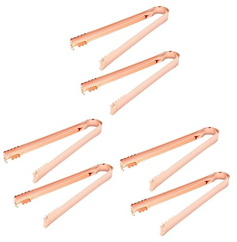 DECHOUS 6pcs Stainless Steel Ice Tongs Gold Tong Serving Food Clip for Boys and Girls Bread Clip Kitchen Gadgets for Tea Party Breakfast Wedding Casual Fancy Use