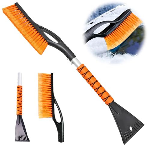 YCSYHQQX d'hiver Brosse à Neige + Grattoir à Glace 3in1 avec Poignée Antidérapante de Confort Gratte-Givre Antidérapante de Confort Gratte-Givre et Balai Pare Brise Outil