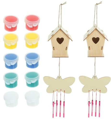 KONTONTY Holz Vogelhaus Zum Bemalen Diy Für Junge Mädchen Vogelnistkasten Aus Holz Zum Selberbauen Und Malen Garten Vogelhaus Bastelset