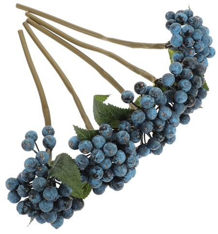 Housoutil Weihnachts-Beerenstiele 5 Stück Simulierte Blaubeer-Stiel-Dekoration Künstliche Burgunderrote Beeren-Picks Für Weihnachtsbaum-Dekorationen Basteln Hochzeit Urlaub Heimdekoration